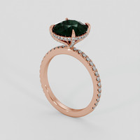 4.51 Ct. Bluish Green Sapphire Ring, 14K Rose Gold 2