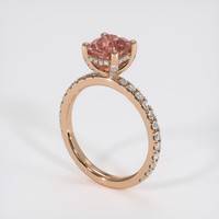 1.65 Ct. Padparadscha Sapphire Ring, 14K Rose Gold 2