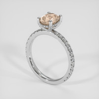 1.10 Ct. Peach Morganite Ring, 14K White Gold 2