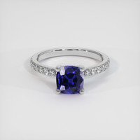1.14 Ct. Blue Sapphire Ring, 14K White Gold 1