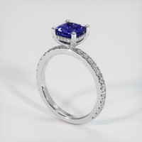 1.14 Ct. Blue Sapphire Ring, 14K White Gold 2