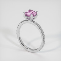 1.71 Ct. Pink Sapphire Ring, 14K White Gold 2