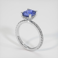 2.47 Ct. Blue Sapphire Ring, 14K White Gold 2