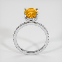 3.64 Ct. Yellowish Orange Sapphire Ring, 14K White Gold 3