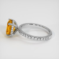 3.64 Ct. Yellowish Orange Sapphire Ring, 14K White Gold 4