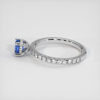 0.59 Ct. Blue Sapphire Ring, 14K White Gold 4