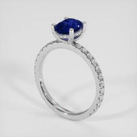 1.60 Ct. Blue Sapphire Ring, 18K White Gold 2