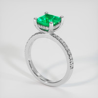 1.50 Ct. Emerald Ring, 18K White Gold 2