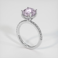 4.01 Ct. Pink Sapphire Ring, 18K White Gold 2