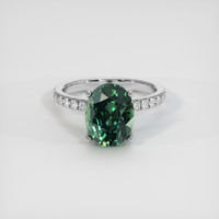 5.46 Ct. Greenish Blue Sapphire Ring, 18K White Gold 1