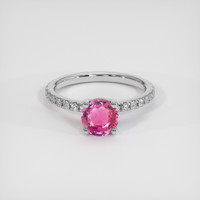 1.23 Ct. Pink Sapphire Ring, 18K White Gold 1