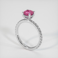 1.23 Ct. Pink Sapphire Ring, 18K White Gold 2