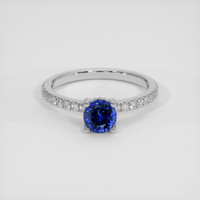 0.82 Ct. Blue Sapphire Ring, 18K White Gold 1