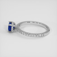 0.82 Ct. Blue Sapphire Ring, 18K White Gold 4