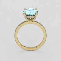 2.72 Ct. Blue Aquamarine Ring, 10K Yellow Gold 3