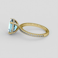 2.72 Ct. Blue Aquamarine Ring, 10K Yellow Gold 4