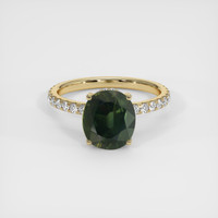 3.14 Ct. Green Sapphire Ring, 10K Yellow Gold 1