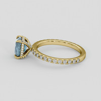 1.88 Ct. Greenish Blue Sapphire Ring, 10K Yellow Gold 4