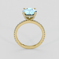 2.72 Ct. Blue Aquamarine Ring, 14K Yellow Gold 3