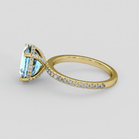 2.72 Ct. Blue Aquamarine Ring, 14K Yellow Gold 4