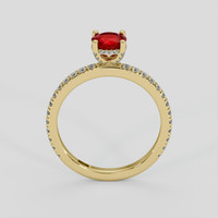0.74 Ct. Ruby Ring, 14K Yellow Gold 3