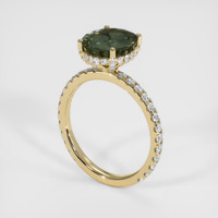 3.14 Ct. Green Sapphire Ring, 14K Yellow Gold 2