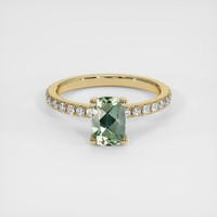 1.10 Ct. Green Sapphire Ring, 14K Yellow Gold 1