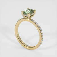 1.10 Ct. Green Sapphire Ring, 14K Yellow Gold 2