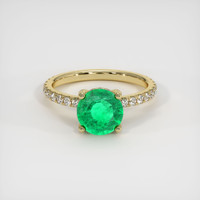 1.32 Ct. Emerald Ring, 18K Yellow Gold 1