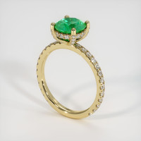 1.32 Ct. Emerald Ring, 18K Yellow Gold 2