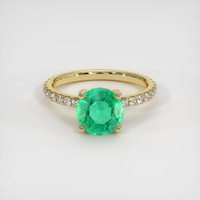 1.35 Ct. Emerald Ring, 18K Yellow Gold 1