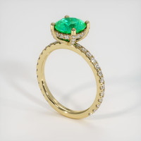 1.35 Ct. Emerald Ring, 18K Yellow Gold 2