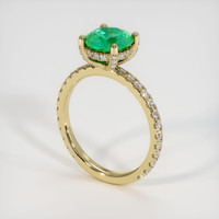 1.56 Ct. Emerald Ring, 18K Yellow Gold 2