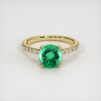 1.54 Ct. Emerald Ring, 18K Yellow Gold 1