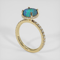 1.56 Ct. Multi Color Opal Ring, 18K Yellow Gold 2