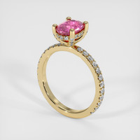 1.47 Ct. Pink Sapphire Ring, 18K Yellow Gold 2