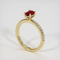 0.57 Ct. Ruby Ring, 18K Yellow Gold 2