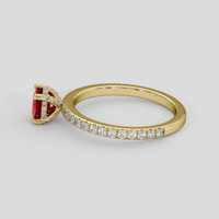 0.74 Ct. Ruby Ring, 18K Yellow Gold 4