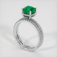 1.87 Ct. Emerald Ring, Platinum 950 2