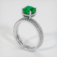 1.67 Ct. Emerald Ring, Platinum 950 2