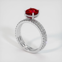 2.57 Ct. Ruby Ring, Platinum 950 2