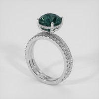 3.43 Ct. Greenish Blue Sapphire Ring, Platinum 950 2