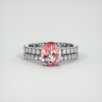 2.00 Ct. Padparadscha Sapphire Ring, Platinum 950 1