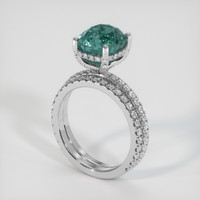 4.60 Ct. Bluish Green Sapphire Ring, Platinum 950 2