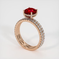 2.57 Ct. Ruby Ring, 14K Rose Gold 2