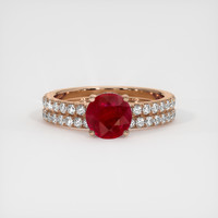 1.49 Ct. Ruby Ring, 14K Rose Gold 1