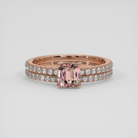 1.06 Ct. Padparadscha Sapphire Ring, 14K Rose Gold 1