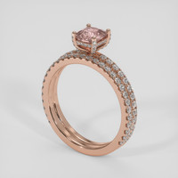 1.06 Ct. Padparadscha Sapphire Ring, 14K Rose Gold 2