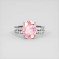 4.39 Ct. Purplish Pink Sapphire Ring, 10K White Gold 1
