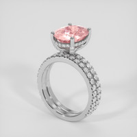 4.39 Ct. Purplish Pink Sapphire Ring, 10K White Gold 2